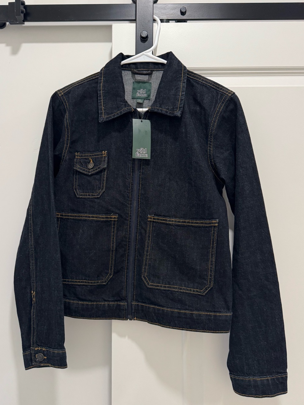 NWT Wild Fable Dark Zip-Front Denim Jacket | Size XS